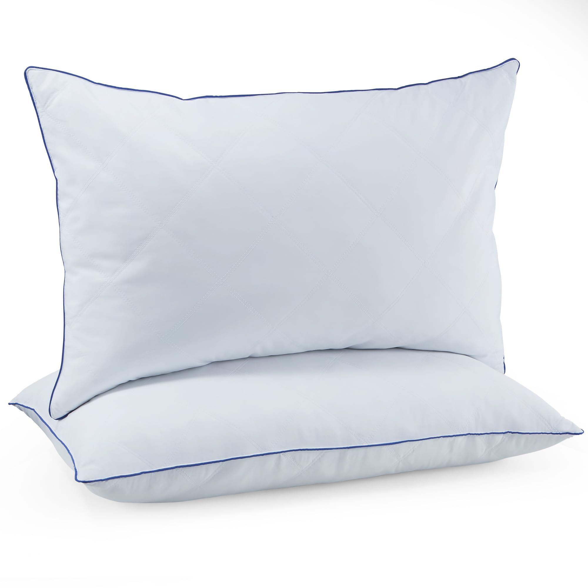 Puredown Pillows King Size Set Of 2, Soft Polyester Fabric Bed Pillow For Sleeping, Goose Feather Down Pillows, Hotel Bed Pillow